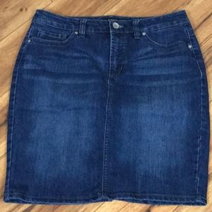 Nine West denim pencil skirt with kick pleat